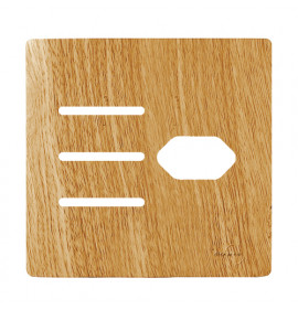 Placa p/ 3 Interruptores + tomada 4x4 - Dicompel Novara Avelã